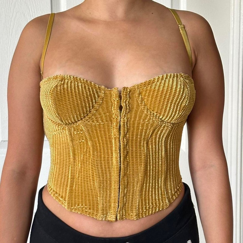 Edikted yellow Velvet Square Corset
